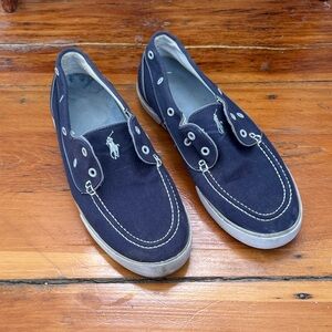 POLO RALPH LAUREN MENS CANVAS BOAT SHOES SIZE 11.5D